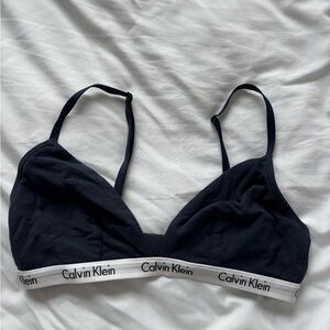 Calvin Klein Navy Bralette with Logo Band